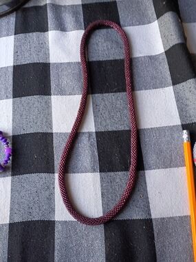 Classic Burgundy Bead Crochet Necklace